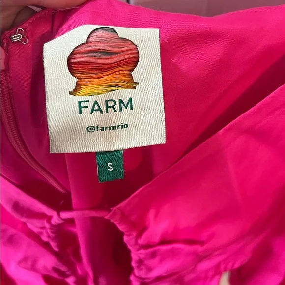 Farm Rio pink cutout long sleeve midi dress size small - Picture 5 of 8